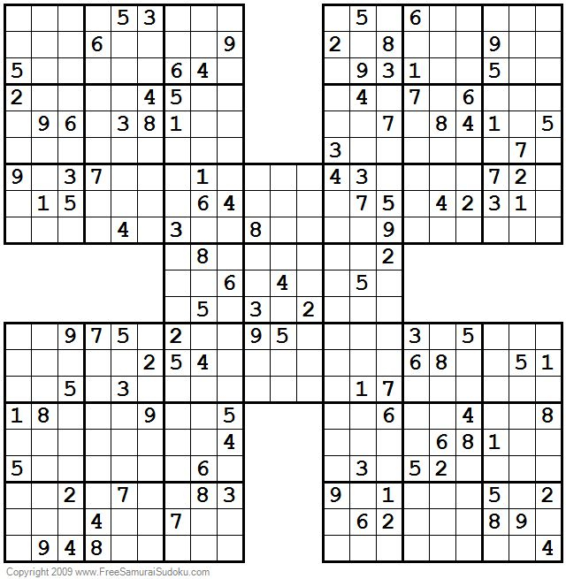 1001 Hard Samurai Sudoku Puzzles Sudoku Sudoku Printable Sudoku Puzzles