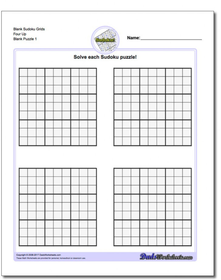 Printable Blank Sudoku Grids 16×16