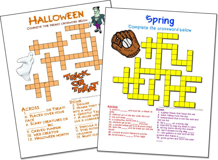 Printable The Teacher’s Corner Crossword