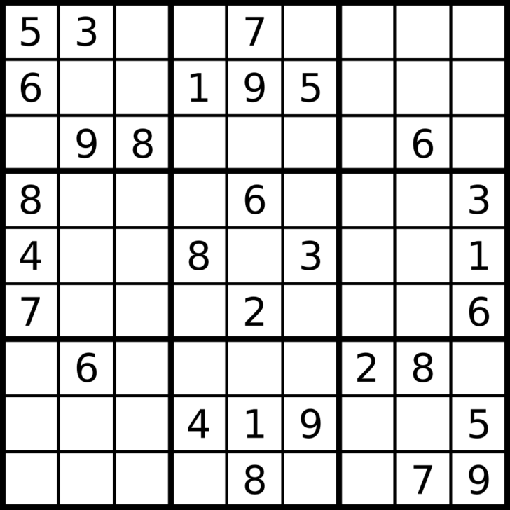 Printable The Daily Sudoku Puzzle