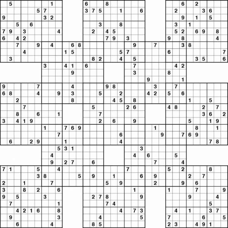 Free Printable Samurai Sudoku Puzzles Pdf