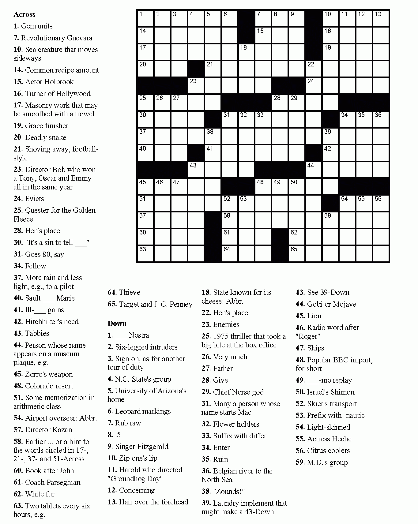 Easy Printable Crossword Puzzles Elder Care Dementia Care Create 