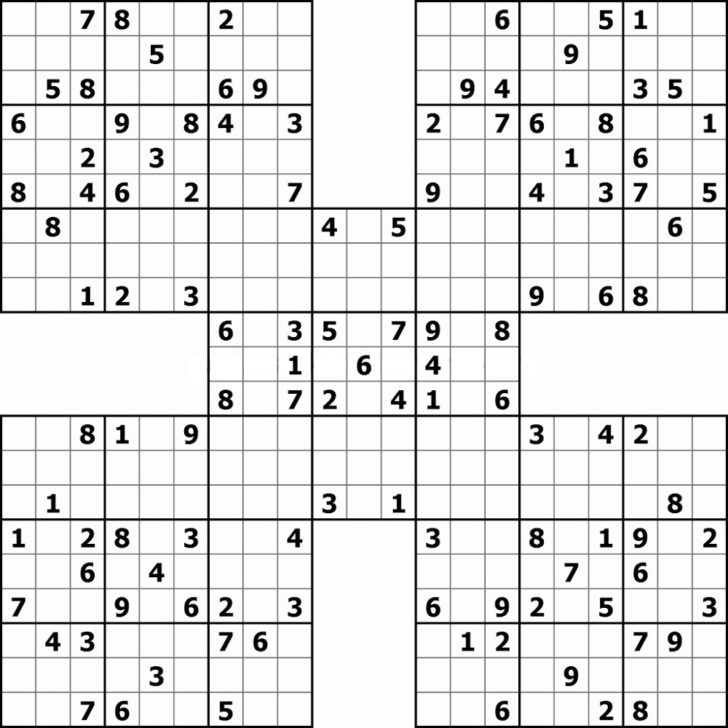 5 Square Sudoku Printable
