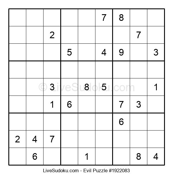 Evil Sudoku Online 1922083 Live Sudoku