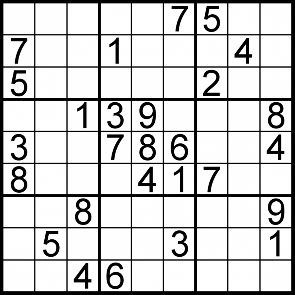 Four Sudoku Puzzles Of Comfortable Level On A4 Or Letter Sized Page 