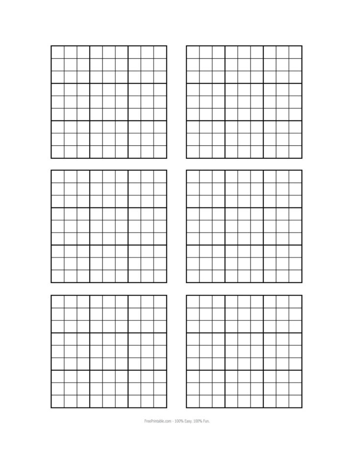 Free Blank Printable Sudoku Grid Sheets