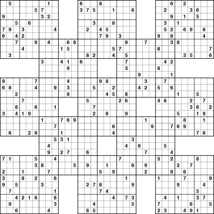 Samurai Sudoku Printable Free Printable