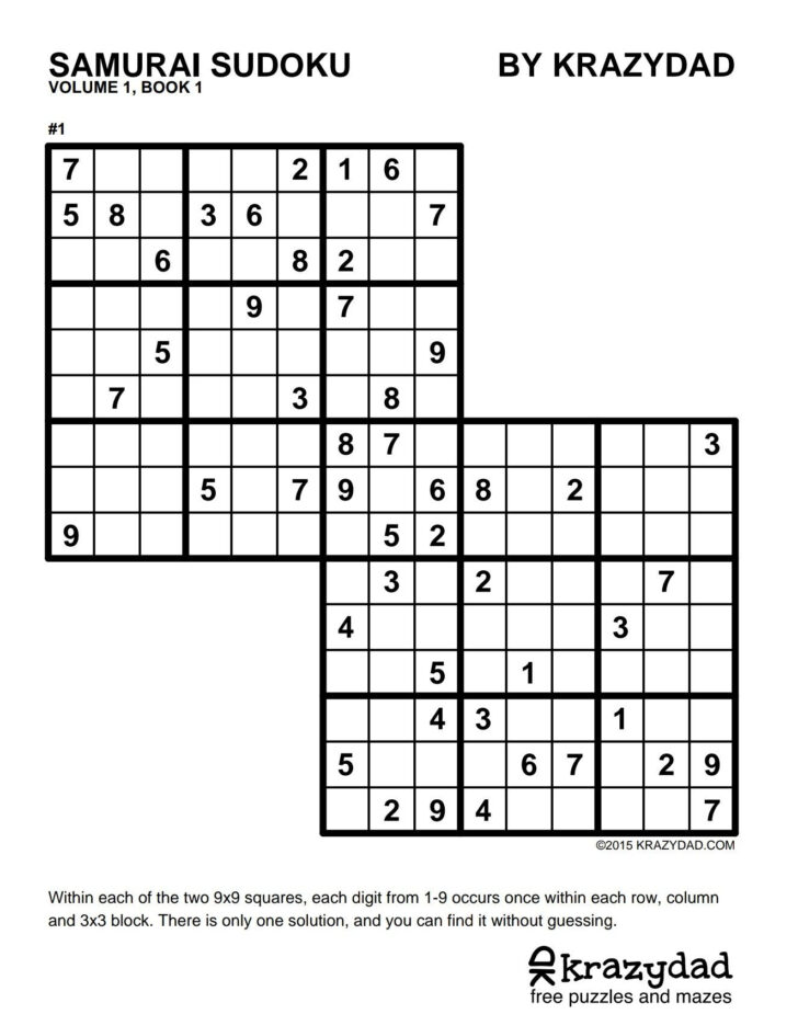 Free Printable Sudoku Puzzles Crazy Krazydad Sudoku Printable Sudoku