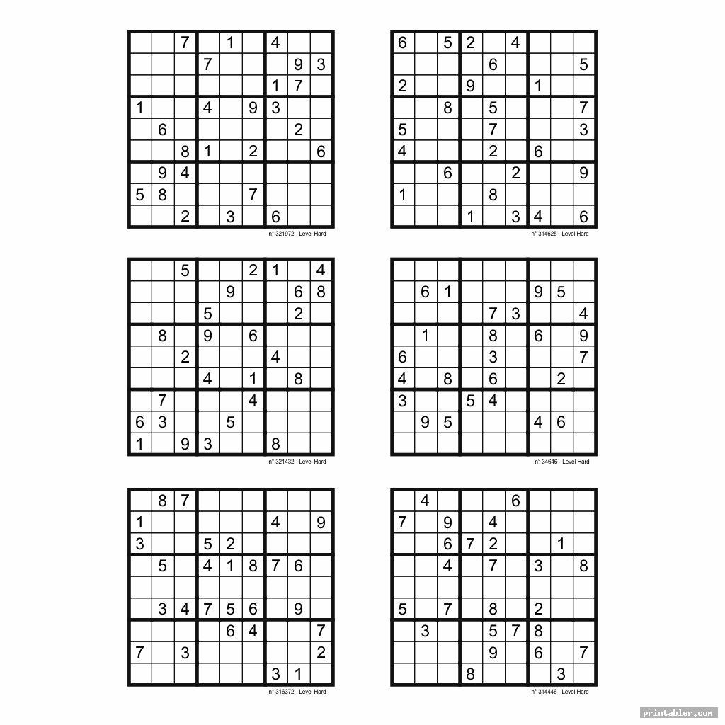 Hard Sudoku Printable 6 Per Page Gridgit
