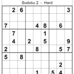 Hard Sudoku Puzzle No 2 Sudoku Hard Puzzles