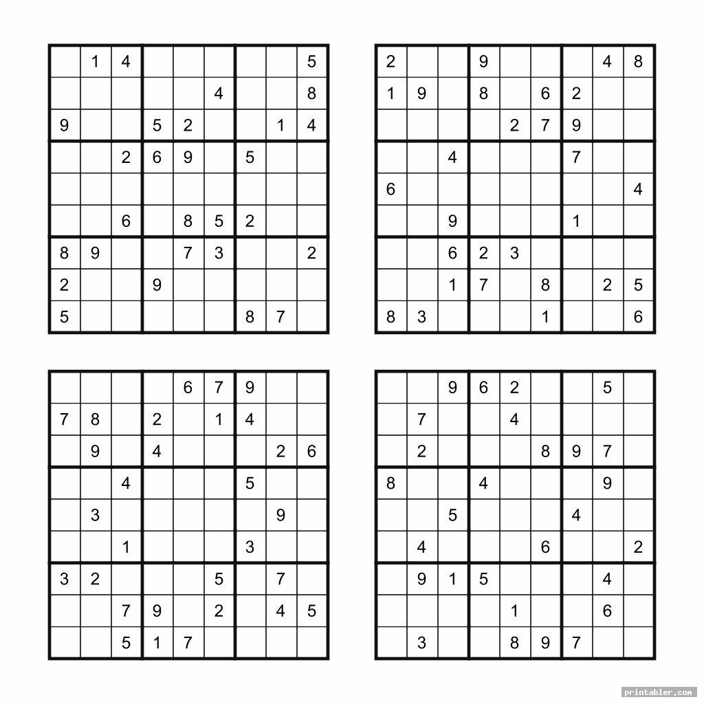 Soduko Printable Sheets 4 Per Page Sudoku Puzzles Printable