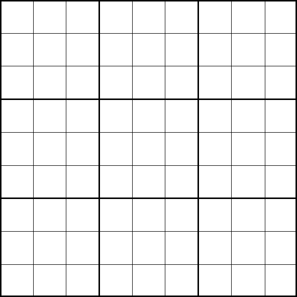Printable 9x9 Sudoku Puzzle Template