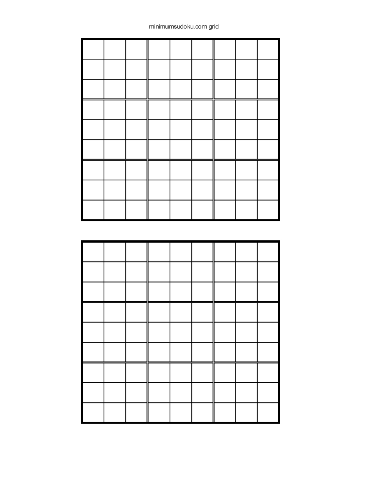 Sudoku Printable Grid Sheets