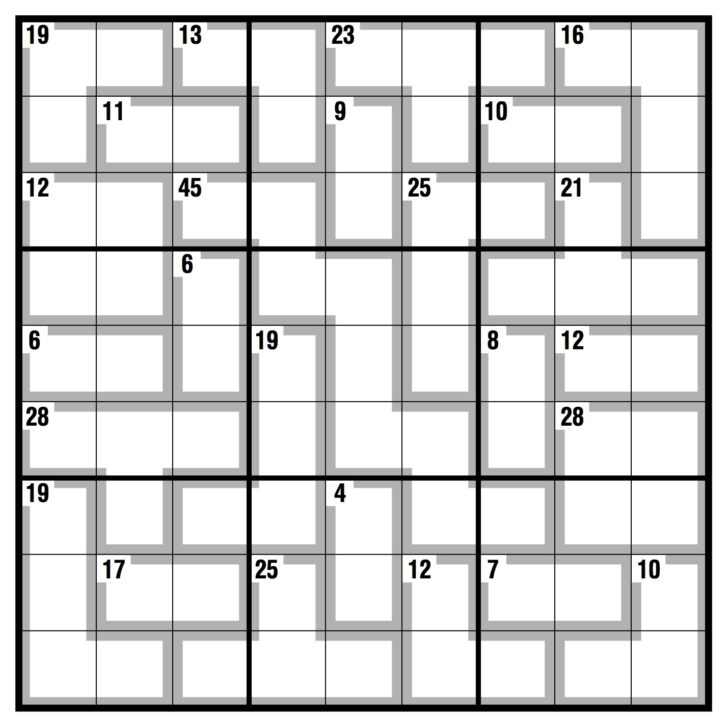 Killer Sudoku Online Free Printable