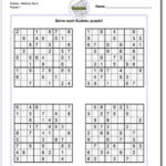 Printable Medium Sudoku Puzzles Math Worksheets Sudoku Puzzles