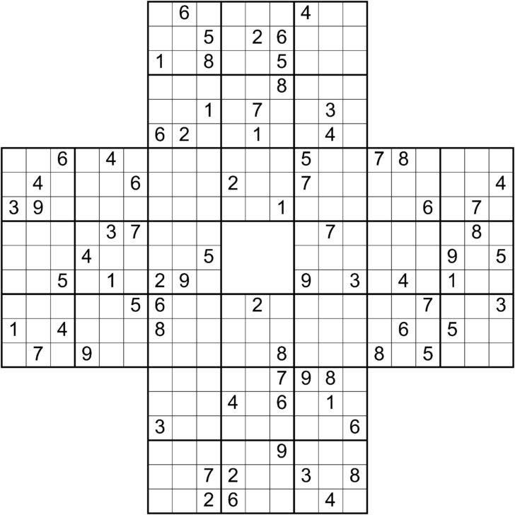 Hard Samurai Sudoku Free Printable