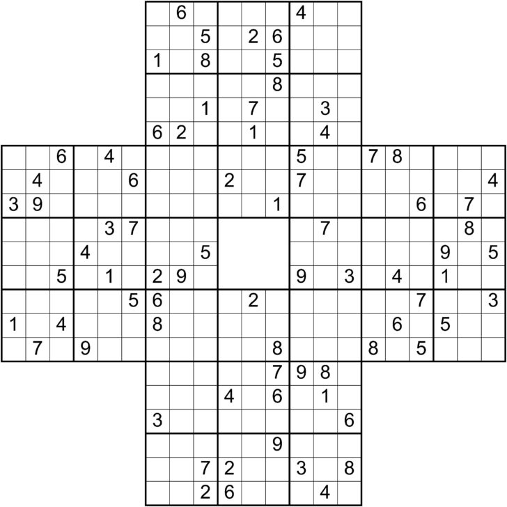 Samurai Sudoku Printable Medium