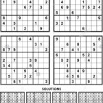 Printable Sudoku 4 Per Page With Answers Sudoku Printable