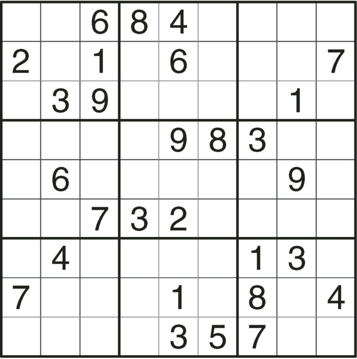 Sudoku Printable Medium Puzzles