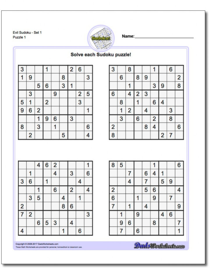 Sudoku Puzzles Printable Free 4×4