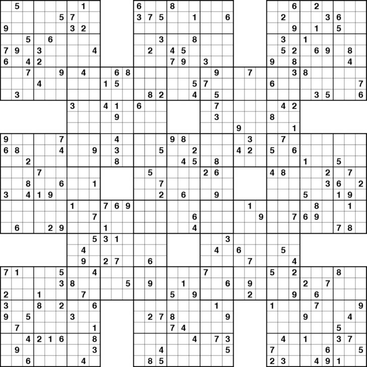 Daily Free Samurai Sudoku Printable