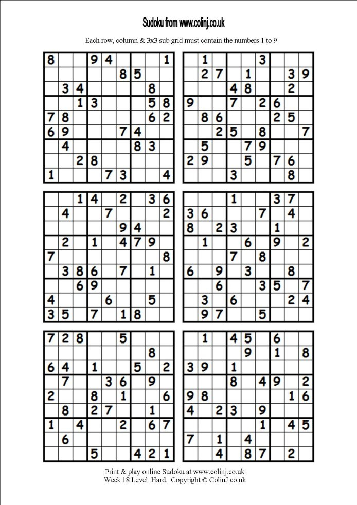 Printable Sudoku 6 Per Page That Are Clever Roy Blog