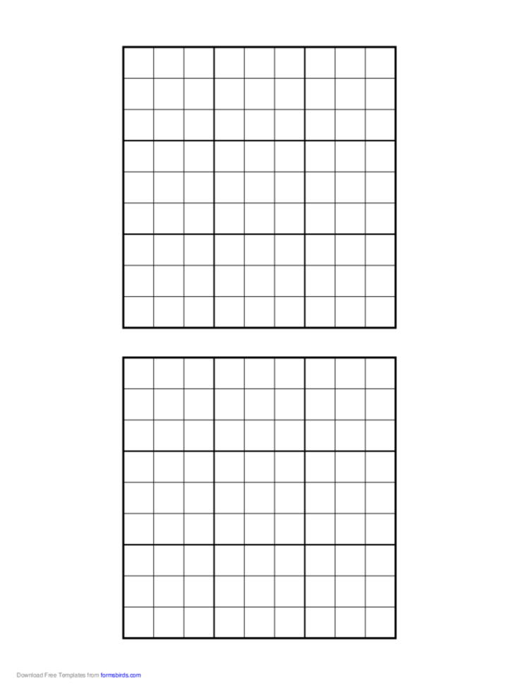 Printable Blank Sudoku Grid Excel