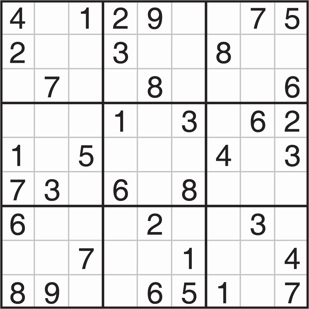 Printable Sudoku Puzzles 1 Per Page Printable Crossword Puzzles