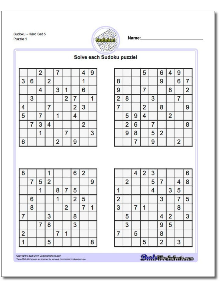 Teachers Printable Sudoku Worksheets