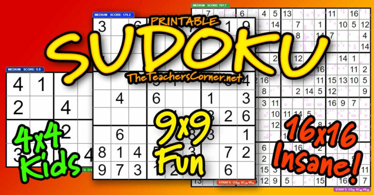 Printable Teacher’s Corner Sudoku Puzzle