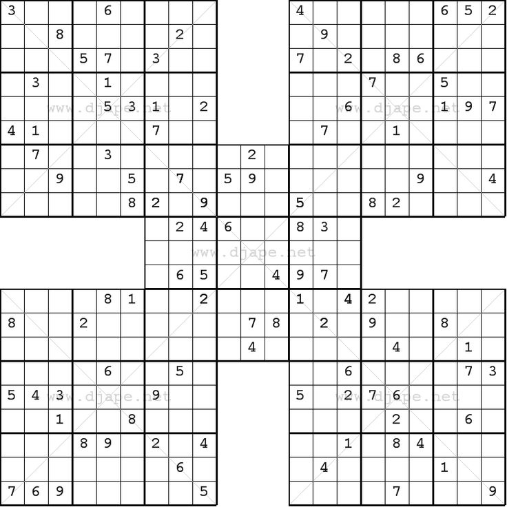 Samurai Sudoku Puzzles Just Like Those In The Washington Post Plus 