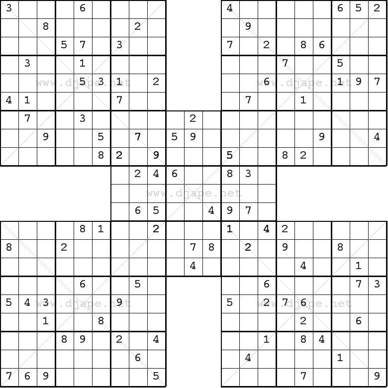 Samurai Sudoku Puzzles Just Like Those In The Washington Post Plus 