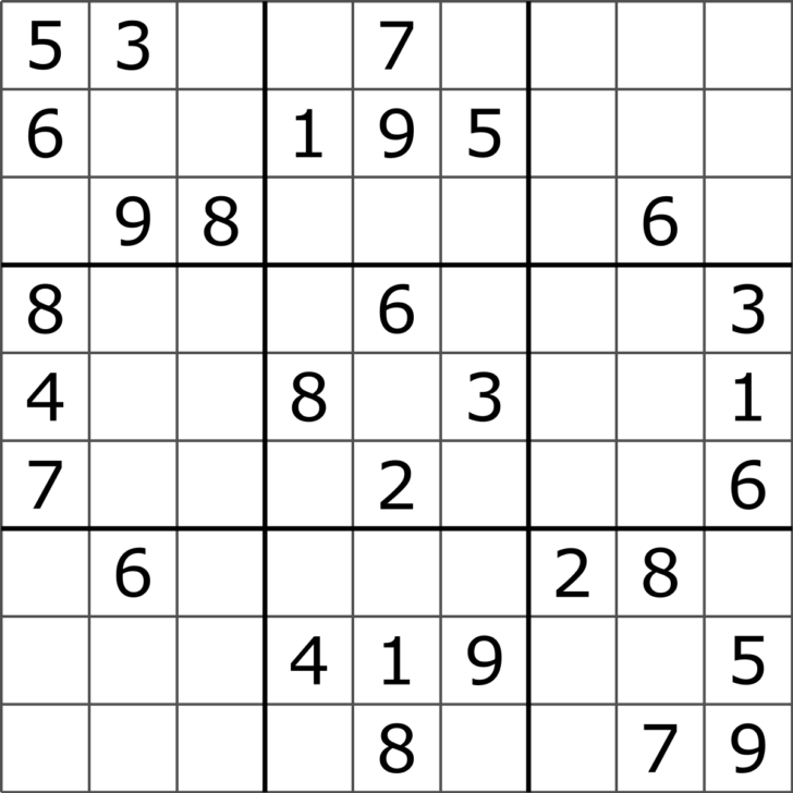 Sudoku Printable Free